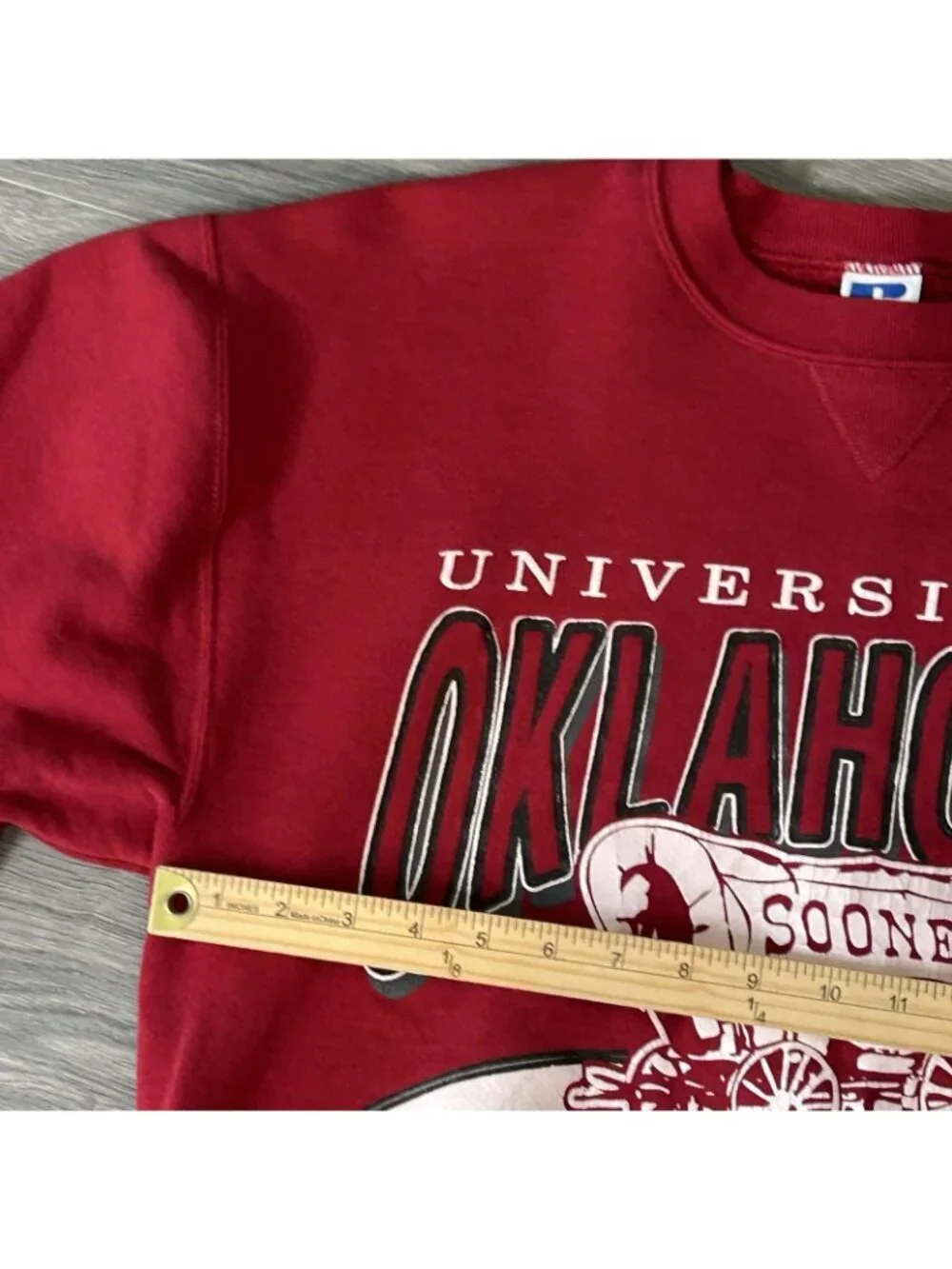 Vintage Oklahoma Sooners Sweatshirt Adult Large Red NCAA Football Russell 90s